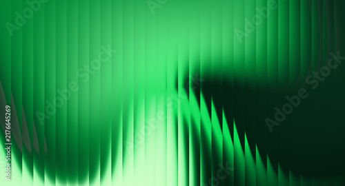 Abstract green gradient background featuring vertical light, soft blur, geometric shapes, and glowing transitions, creating a modern minimalist texture for digital design, presentations, wallpapers.