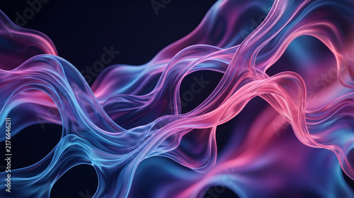 Abstract fluid light trails in vibrant gradients