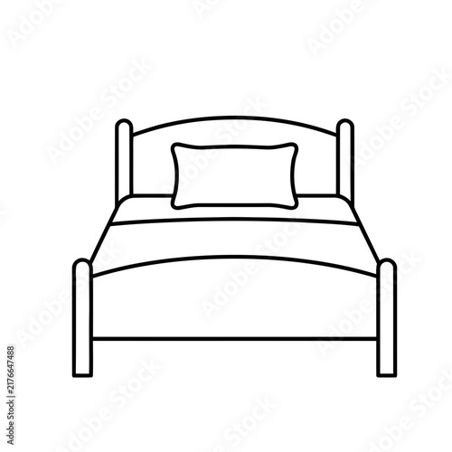 Simple bed outline icon
