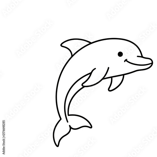 Simple outline illustration of a dolphin