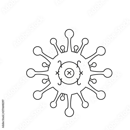 Virus outline with cross symbol