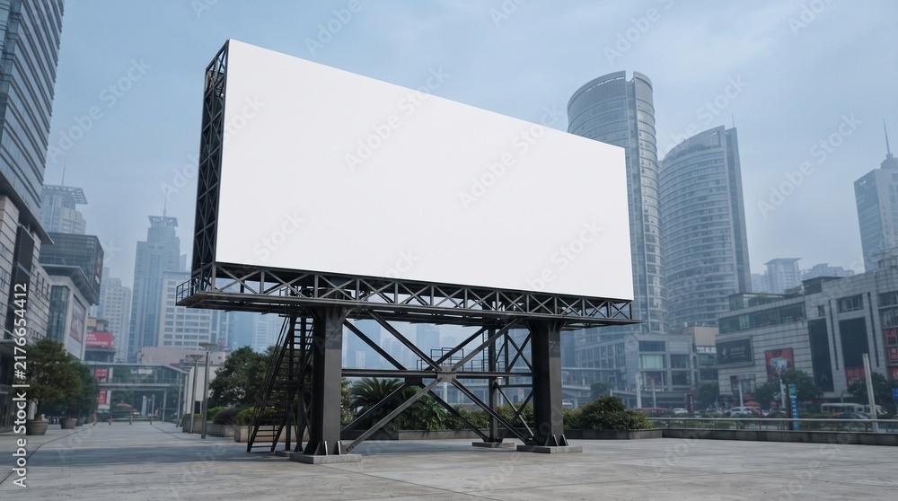 Fototapeta premium Blank Billboard in City Street