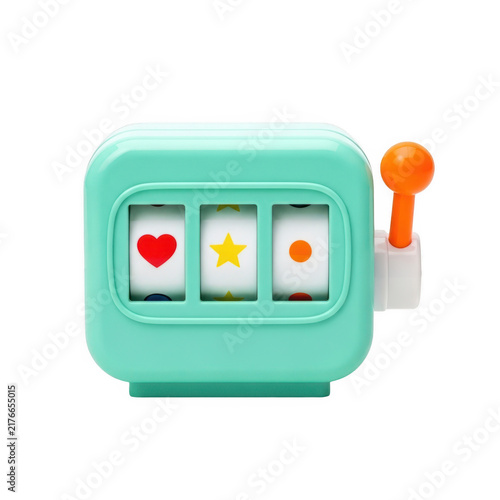 Slot machine with three cherries and lever