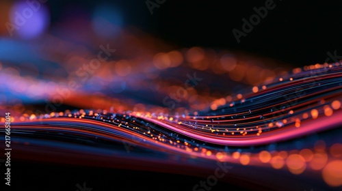 Futuristic digital background flowing light trails for futuristic technology and digital design projects