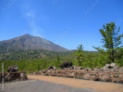 Obraz na płótnie Sakurajima, Kagoshima, Japan - Diorama Effect