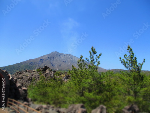 Cuadro en lienzo Sakurajima, Kagoshima, Japan - Diorama Effect