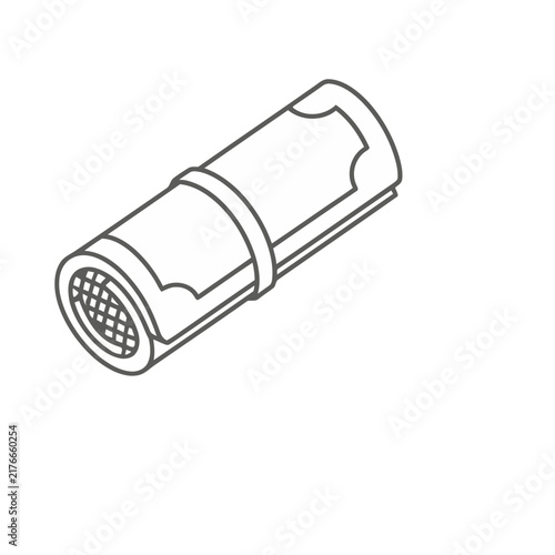 Rolled up banknote with b