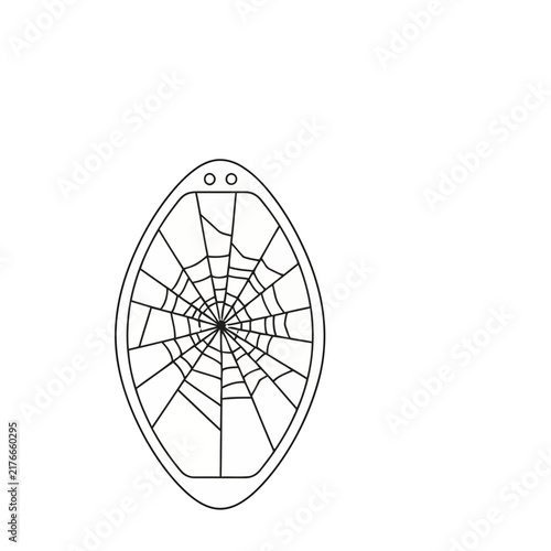 Spider web in oval shape with two holes
