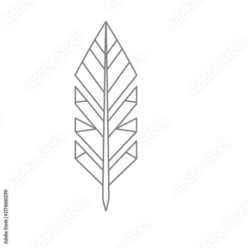 Stylized Feather Line Art
