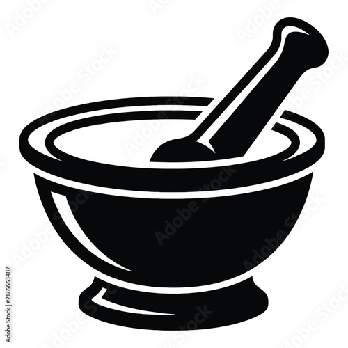 mortar and pestle icon for kitchen design