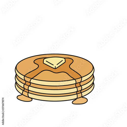 Stack of Pancakes with Butter and Syrup