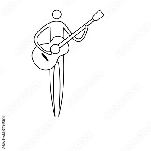 Stylized person playing guitar