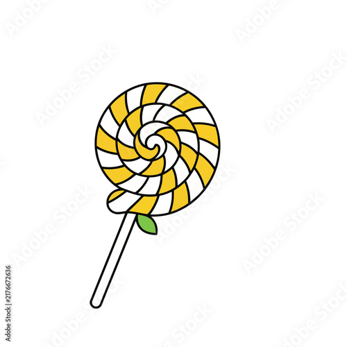 Swirl Lollipop with Green Leaf