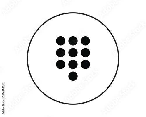 Foto Telephone keypad dial pad icon symbol inside a circle line