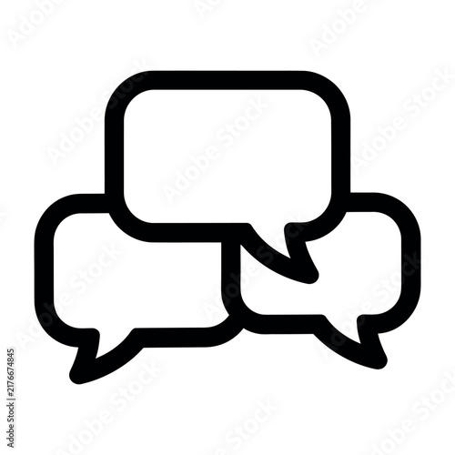 Three speech bubbles icon for chat and communication
