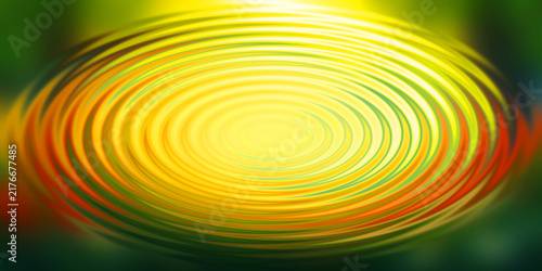 Circular ripple wave motion graphic abstract yellow energy background art.