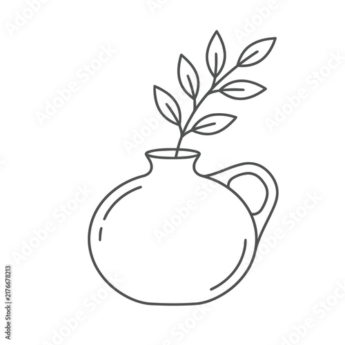 Vase with plant branch