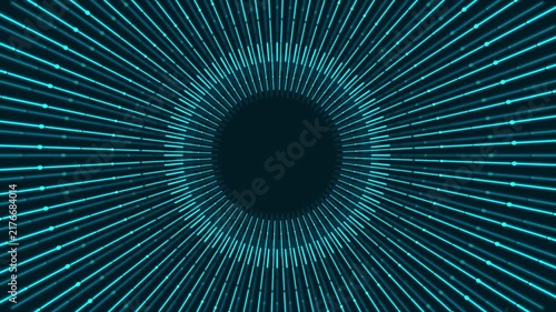 Blue laser neon circular rays abstract tech background. Geometric futuristic motion design. Seamless loop. Video animation Ultra HD 4K 3840x2160