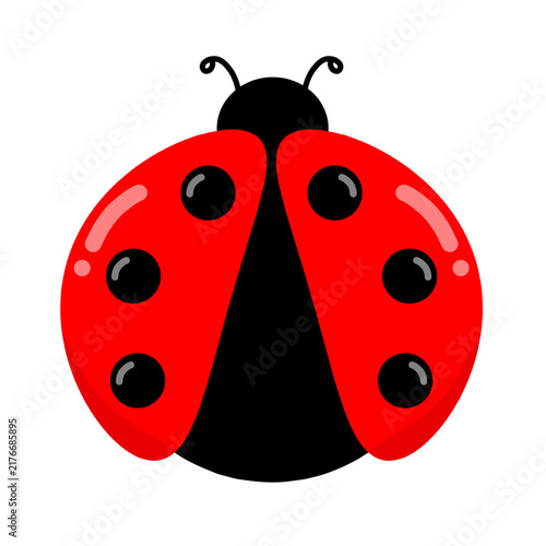 Ladybug, ladybird icon. Cute cartoon kawaii funny baby character. Black and red insect. Childish style. Happy Valentines Day Card Sticker