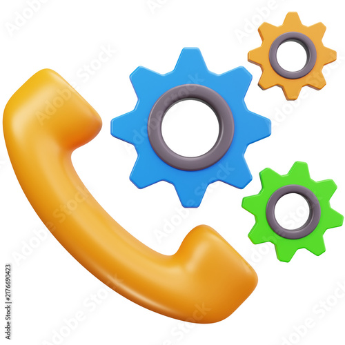 Obraz na płótnie Telephone Configuration 3D Illustrations