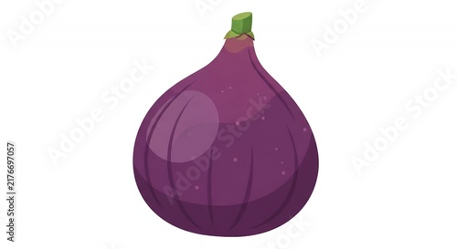 Fresh Whole Purple Fig Fruit Illustration Isolated on White Background for Culinary and Healthy Lifestyle Content