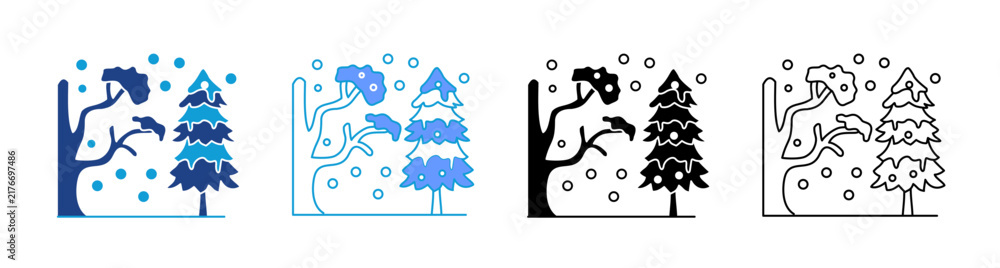 Naklejka premium Winter Ico Set Multiple Style