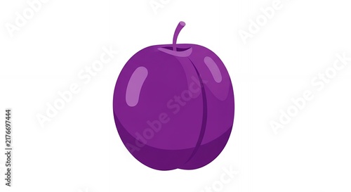 Fresh Organic Purple Plum Graphic Isolated on White Background for Healthy Food and Summer Fruit Illustrations