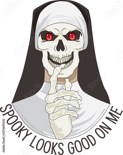 scary skull face nun 