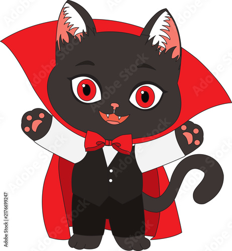  halloween vampire black cat vector design