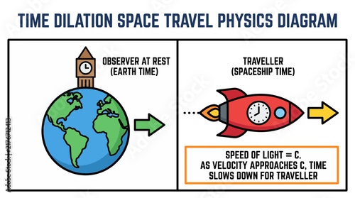 Fotografía Time Dilation Space Travel Physics Diagram