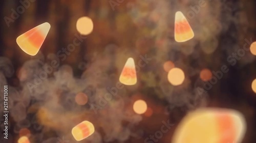 Whimsical floating sweet corn pieces surrounded by a dreamy and ethereal glow