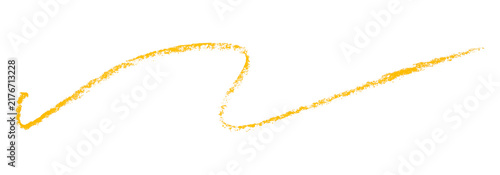 yellow pencil strokes isolated on transparent background
