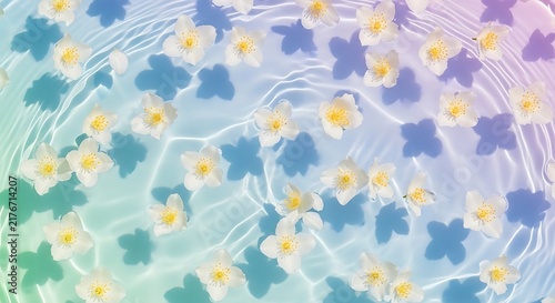 Beautiful Watercolor Style Cherry Blossoms Floating Gracefully With Soft Pastel Background Design