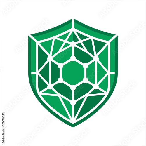 Modern Geometric Shield Icon Representing Security and Innovation