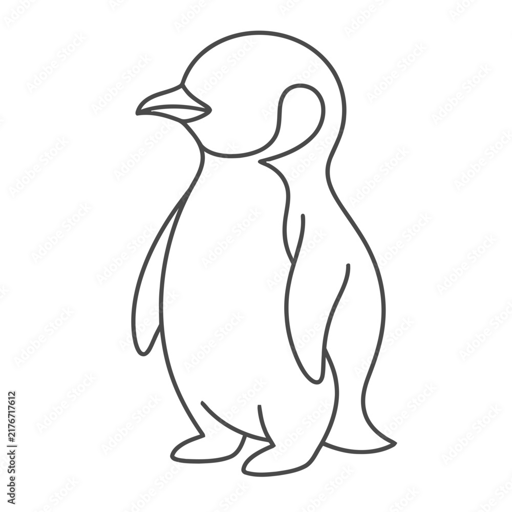 Fototapeta premium Penguin outline