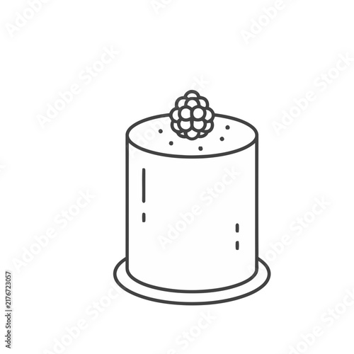 Simple cake with berry icon