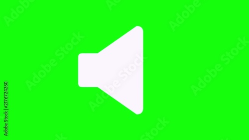 Minimalist White Speaker Icon Symbolizing Audio Settings on a Vibrant Green Background for Digital Media Interface