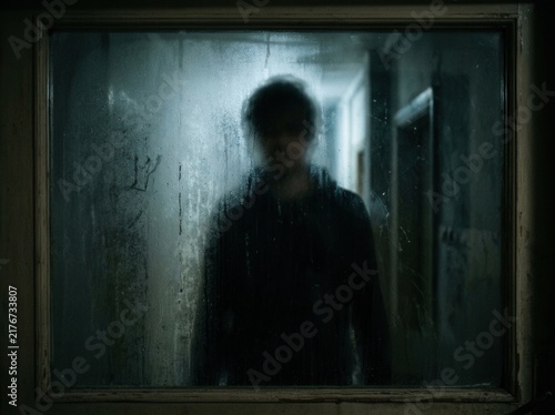 Mysterious Figure Looms Behind Steamy Window