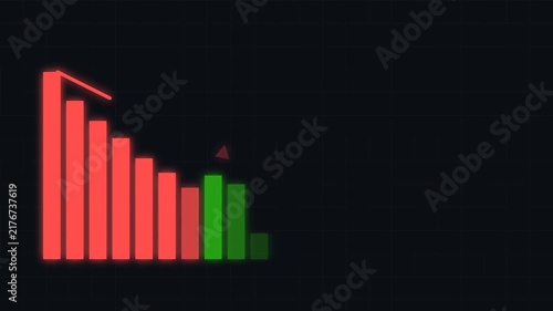 Minimalist red vertical data bars animation video clip for business background