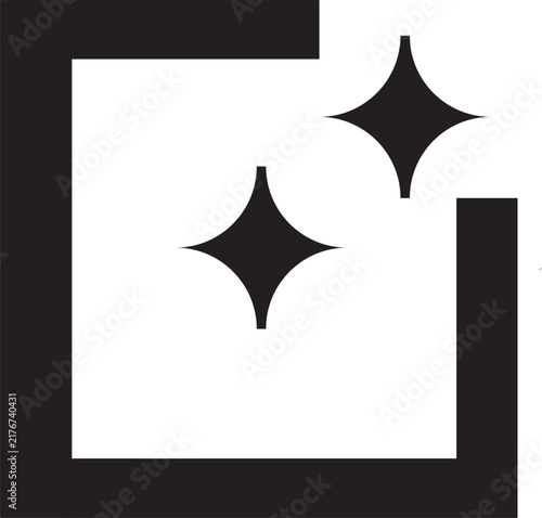 Clean sparkle icon for user interface design and digital feature highlight symbol