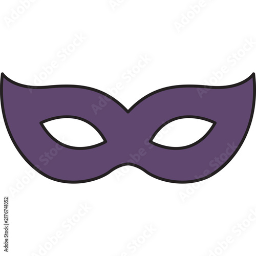 Simple Purple Masquerade Mask Vector Illustration Isolated on Black Background