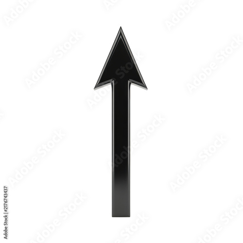 Black arrow pointing up symbol isolated on transparent background
