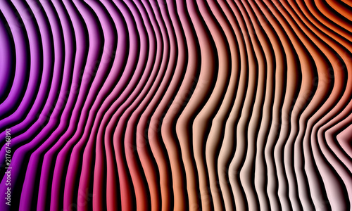 Abstract colorful wavy lines pattern with gradient texture and depth