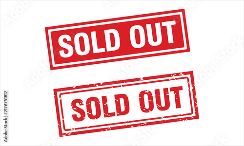 Sold Out Red Grunge Rubber Stamp Vector Mark Isolated On White Background