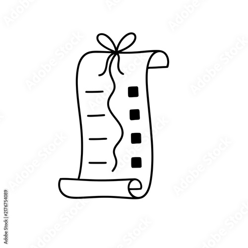 Scroll with Ribbon and Checklist