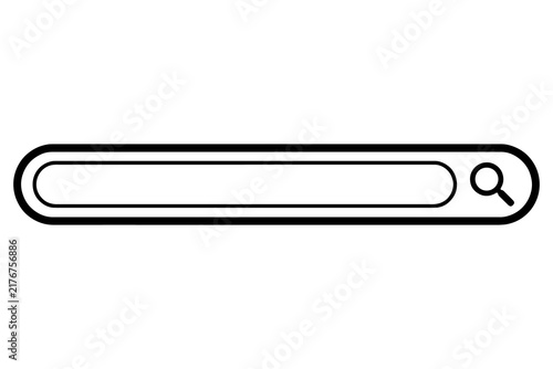 Search Bar Icon, Simple Web Search Box with Magnifying Glass on Transparent Background