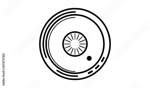 Smoke Detector Safety Icon Minimalist Black Outline Vector Illustration