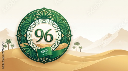 Saudi Arabia 96th National Day 2026 Premium Circular Emblem