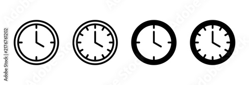 Clock icon set vector. Time sign and symbol. watch icon