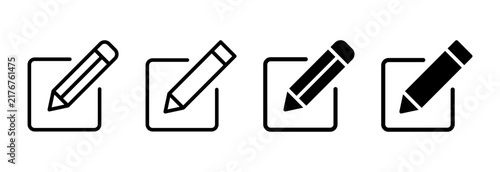 Edit icon set vector. edit document sign and symbol. edit text icon. pencil. sign up